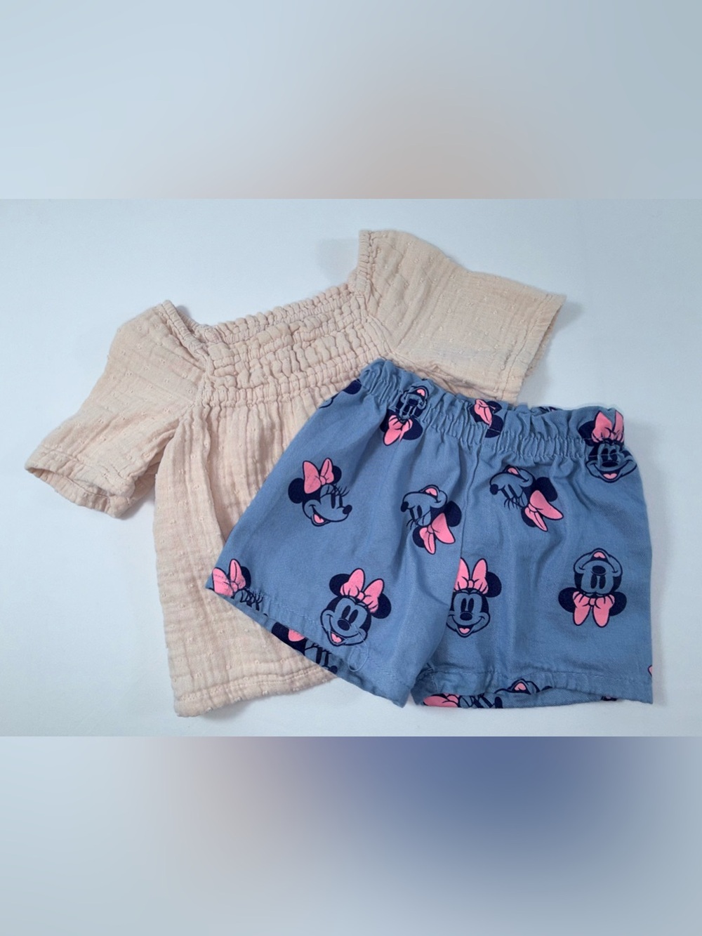 Disney Junior 2T Minnie Mouse Toddler Girl’s 2-Piece Muslin Top & Shorts Set